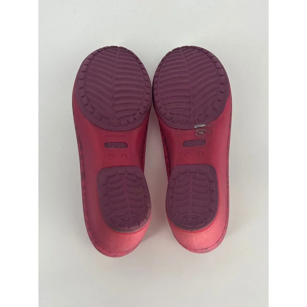 Crocs Carlisa Animal Graphic Miniwedge Pink Women's Size 7